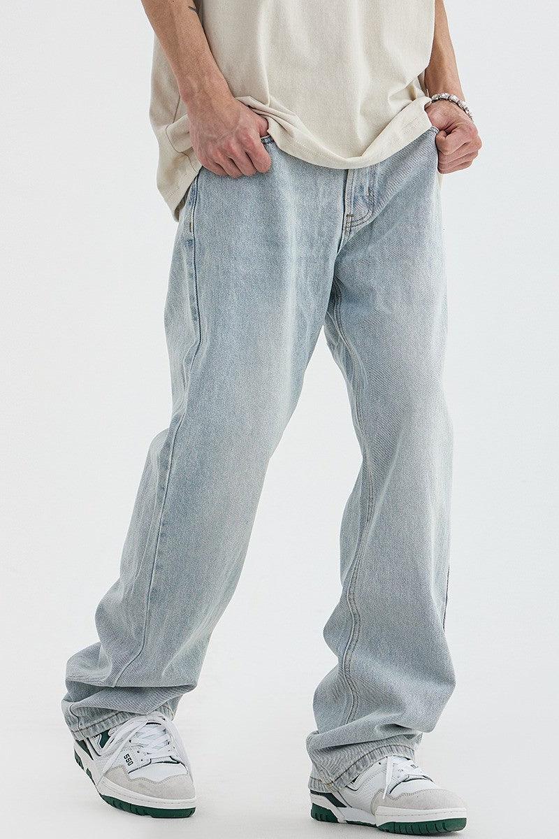 Falling Down CZ Hand Printed Loose Jeans