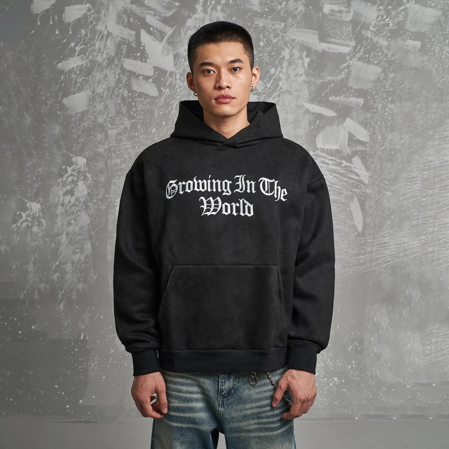 "Growing In The World" Urban Hoodie - Black