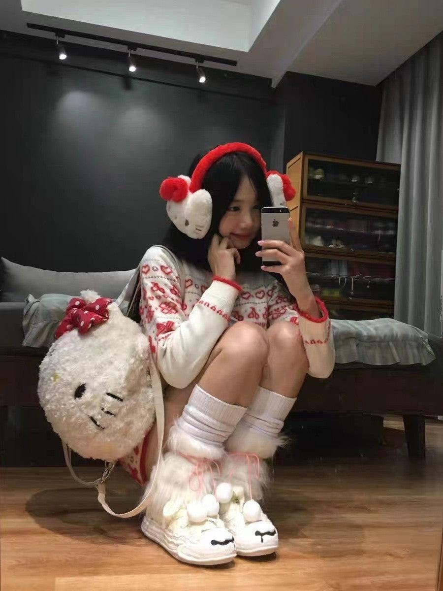 Hello Kitty Plush Backpack - Keystreetwear