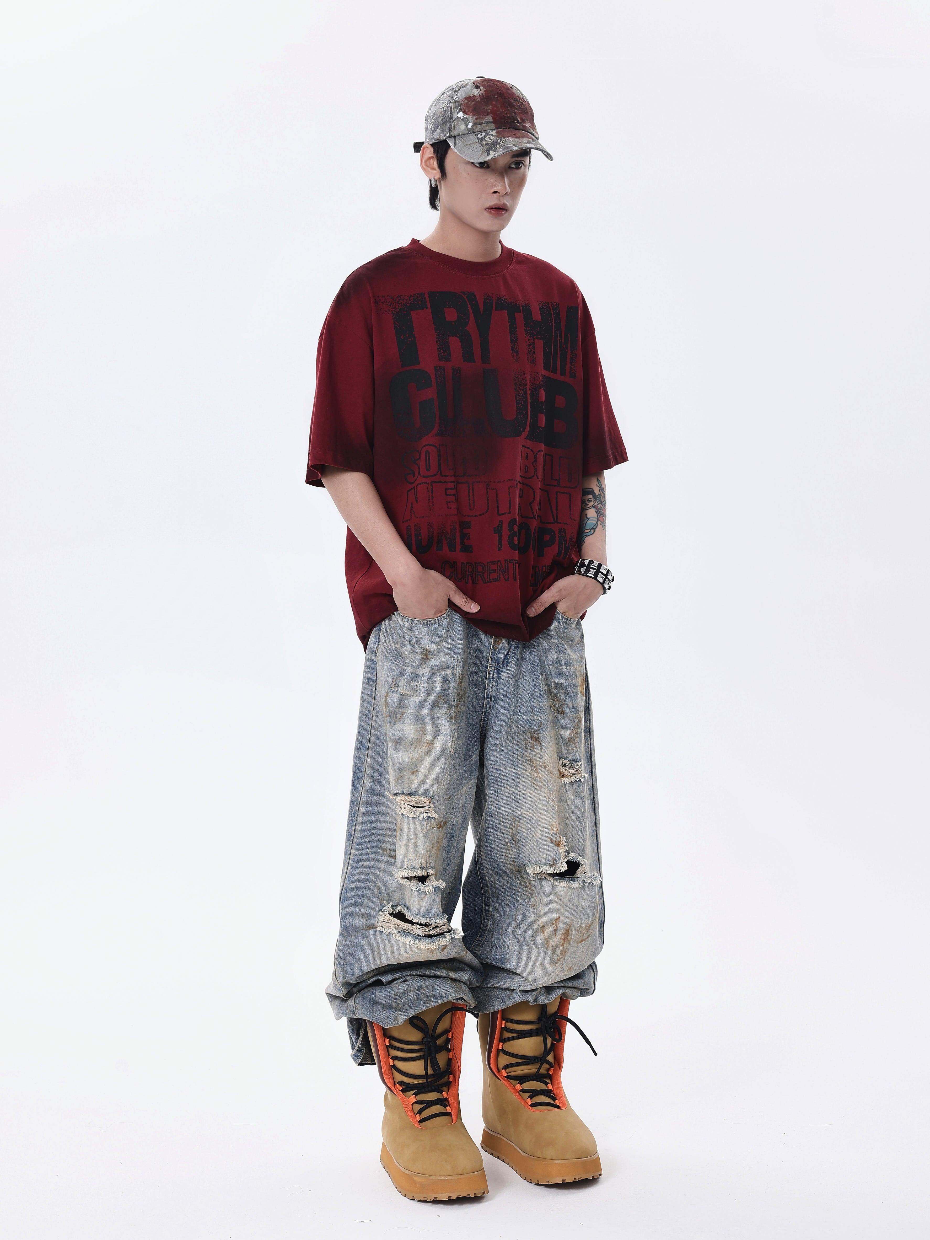 Dirty Wasteland Washed Ripped Jeans