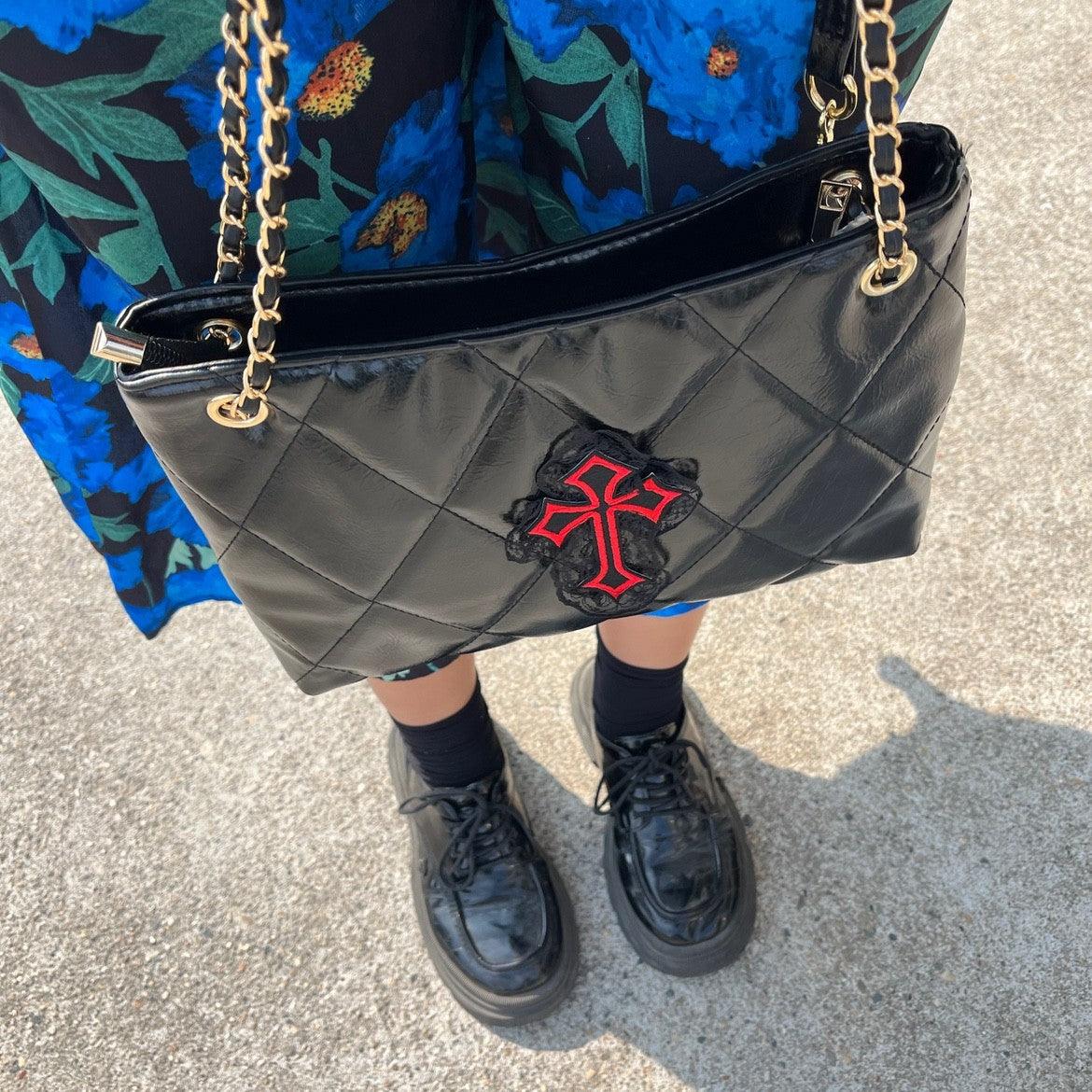 Cross Wax Leather Shoulder Bag