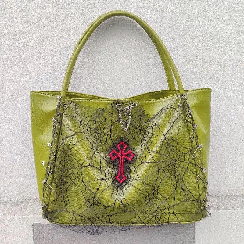 Cross Medieval Leather Tote Bag
