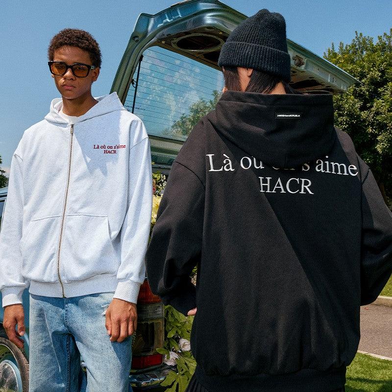 HACR Cardigan Hoodies in Black and in Flower Ash- Keystreetwear