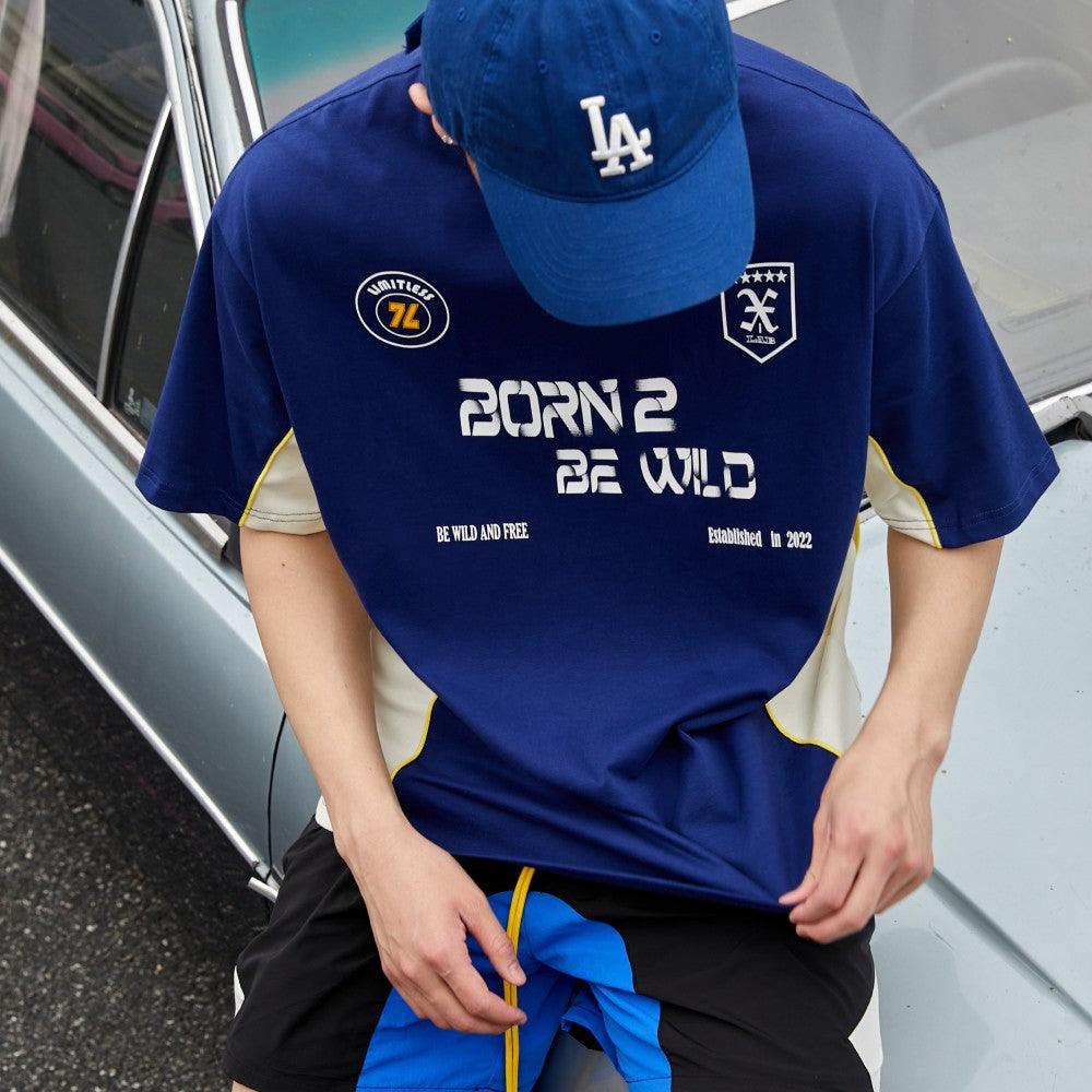 WildX "Racing Club" Football Tee Blue