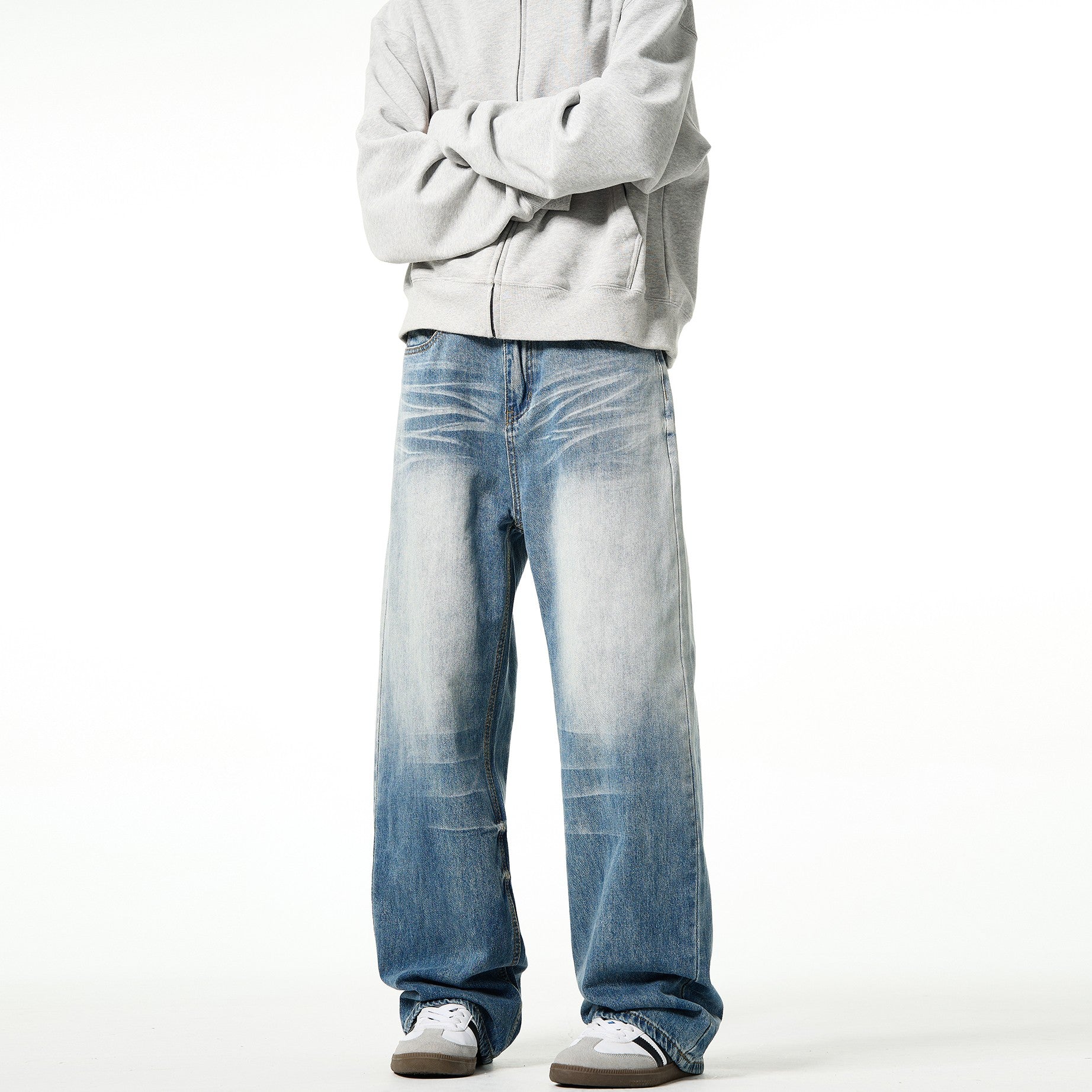 "Perfect Match" Baggy Retro Blue Jeans