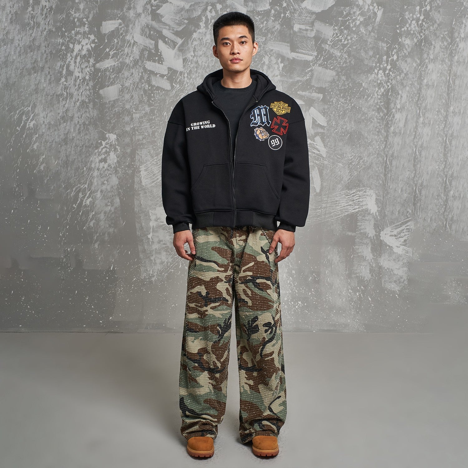 "MT99" Toxic Embroidered Cardigan Hoodie