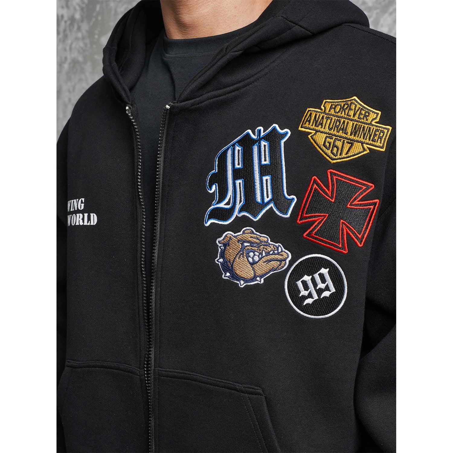 "MT99" Toxic Embroidered Cardigan Hoodie