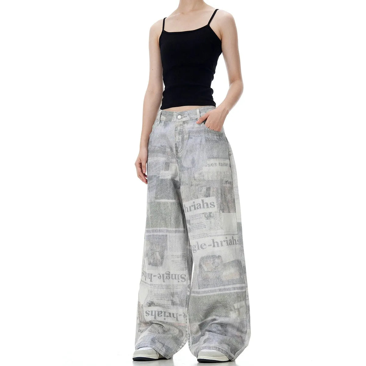 Retro News Baggy Jeans