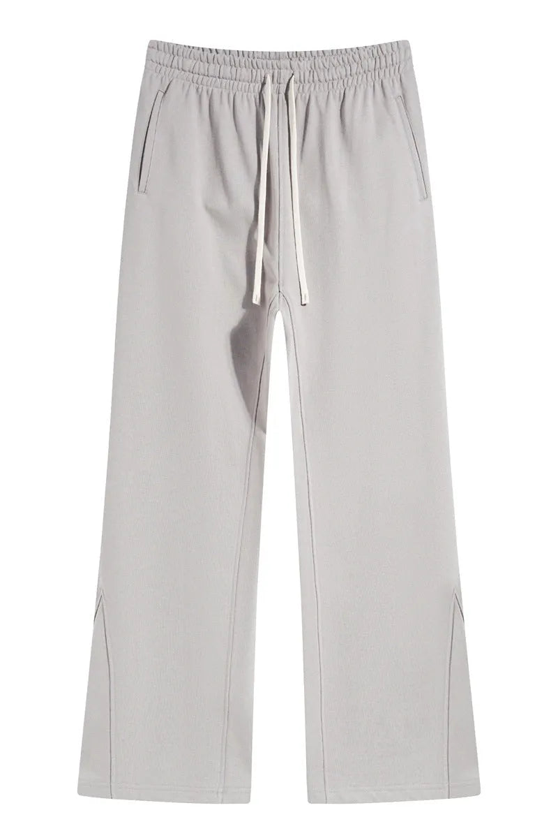 Flared Patchwork Jogger Pants Gray