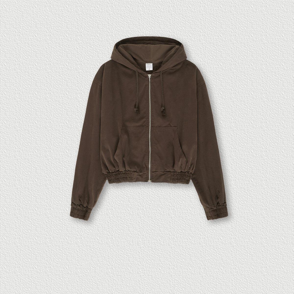 Women's Vintage Washed Distressed Zip Up - Keystreetwear