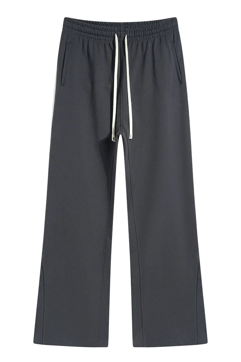 Flared Patchwork Jogger Pants Dark Gray