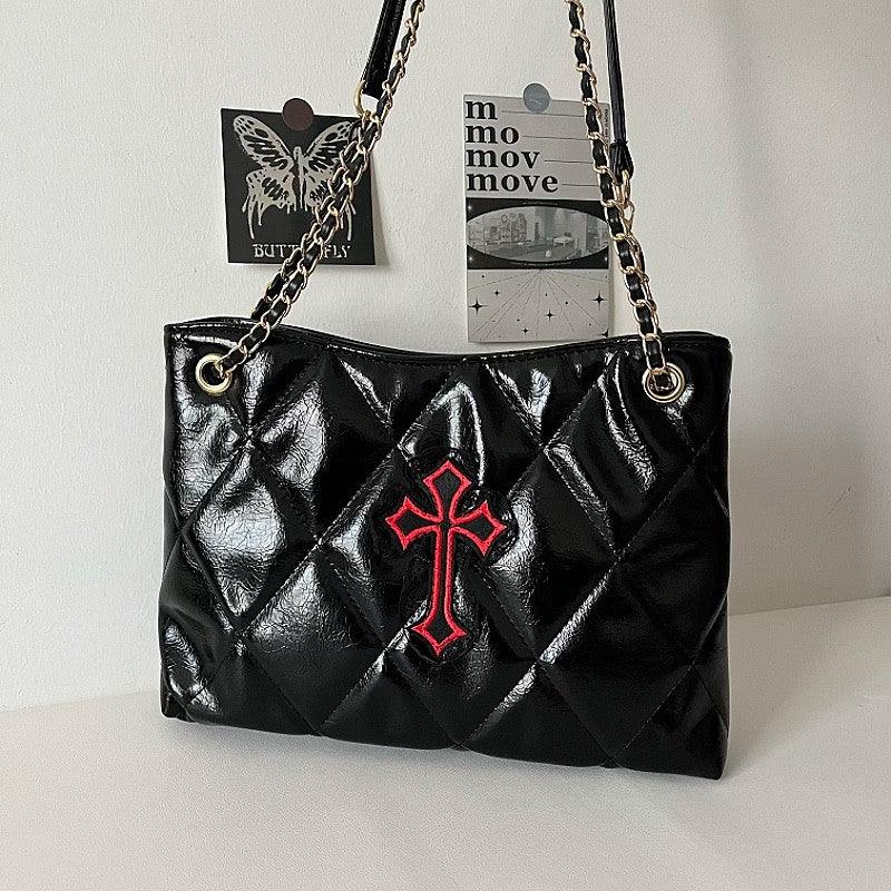 Cross Wax Leather Shoulder Bag