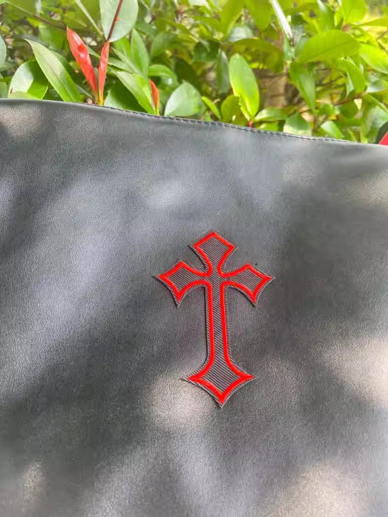 Cross Leather Tote Bag - Cross details