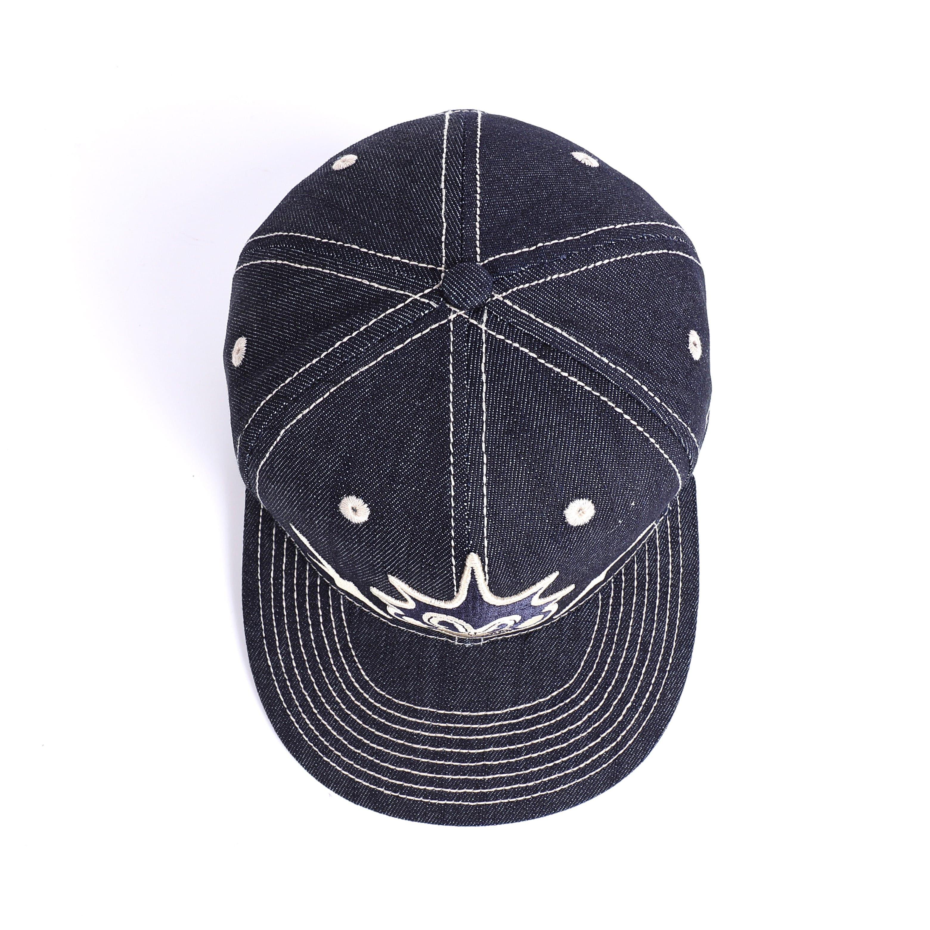 Embroidered Six Panel Denim Cap