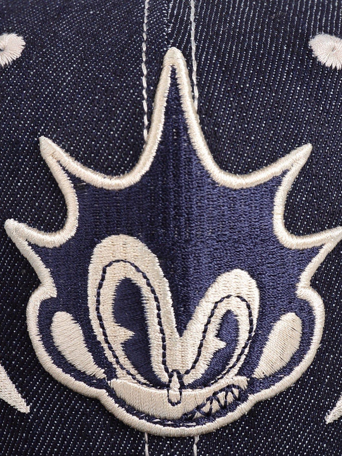 Embroidered Six Panel Denim Cap