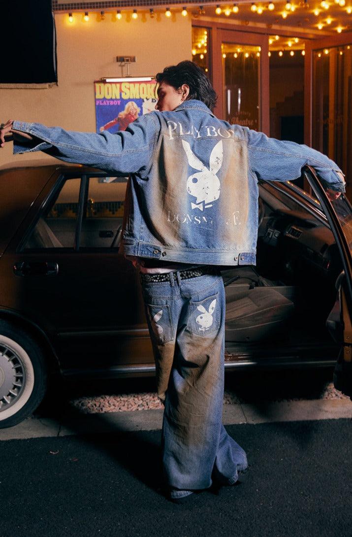 DONSMOKE/PLAYBOY Dirty Washed Jeans - Keystreetwear