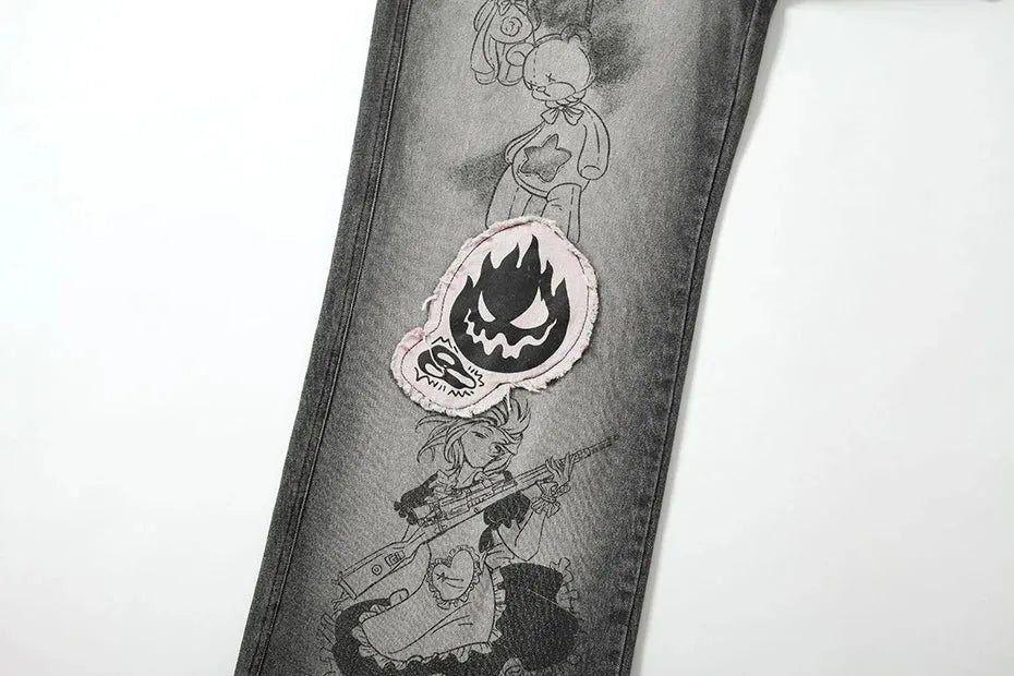 Vintage Streetwear Denim with a patch and print designs