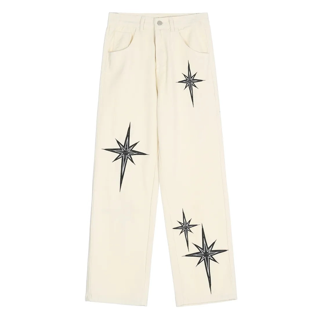 ’Starlight’ Embroidered Denim Jeans Casual Pants