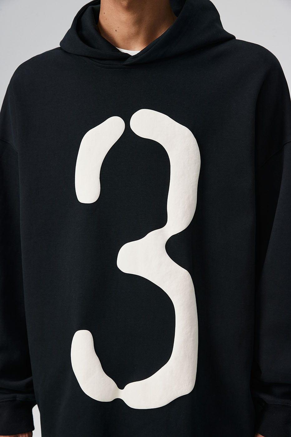 BONELESS Number 3 Puff-Print Hoodie - Keystreetwear