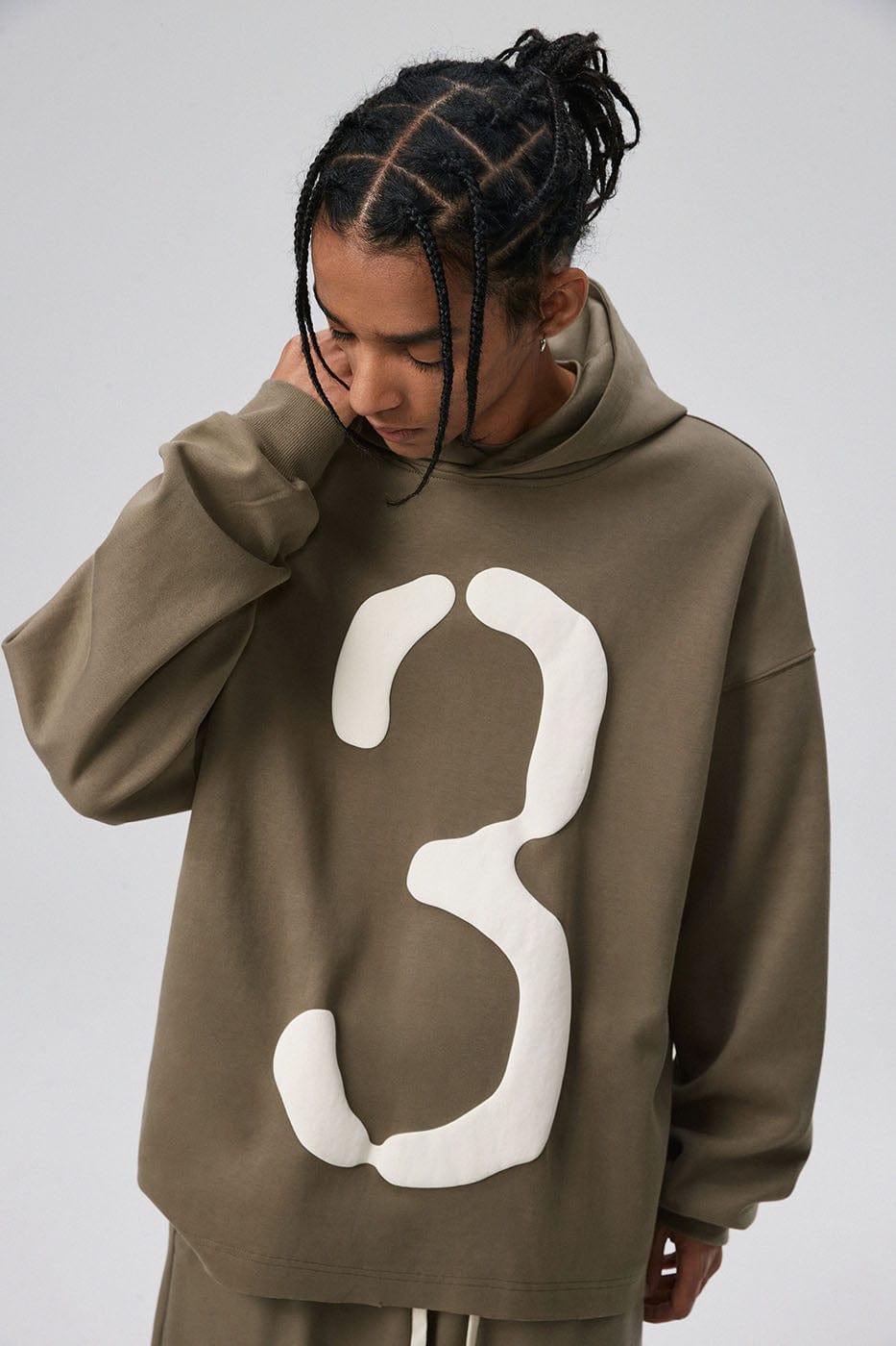 BONELESS Number 3 Puff-Print Hoodie - Keystreetwear