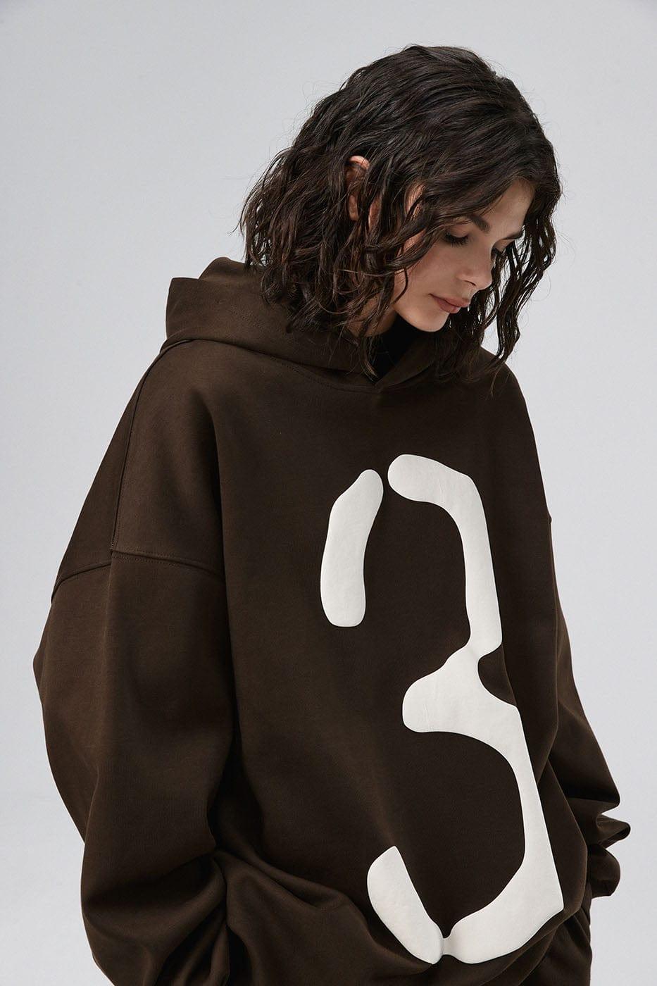 BONELESS Number 3 Puff-Print Hoodie - Keystreetwear