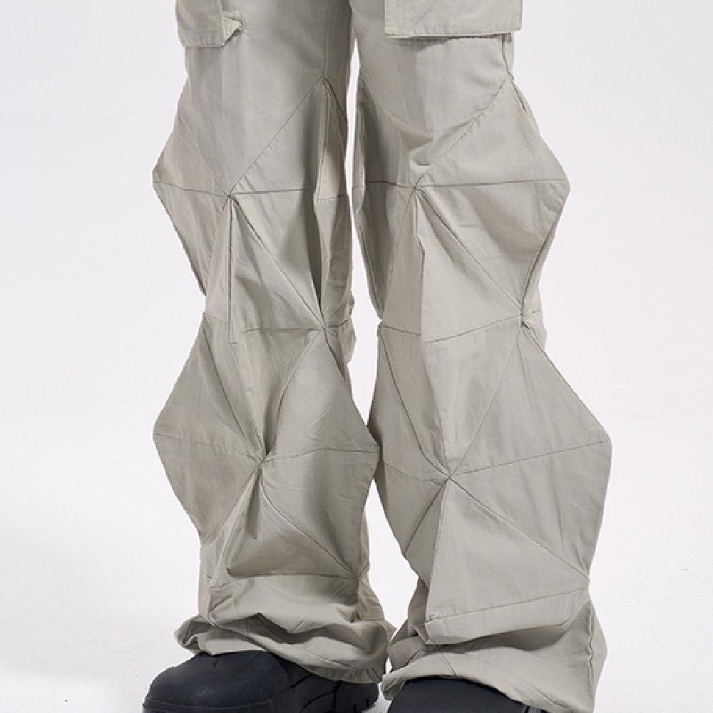 Diamond Flared Trousers Grey Flared Details