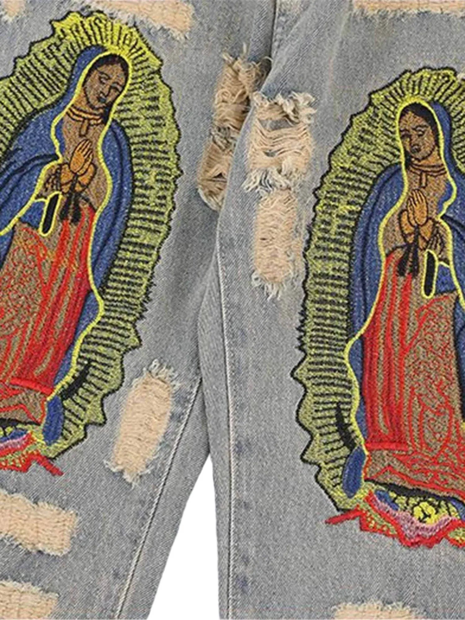 Gospel Denim Jeans - Embroidery Details