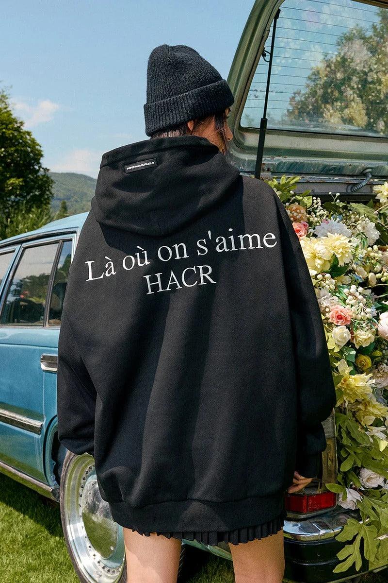 HACR Cardigan Hoodie Black Back - Keystreetwear
