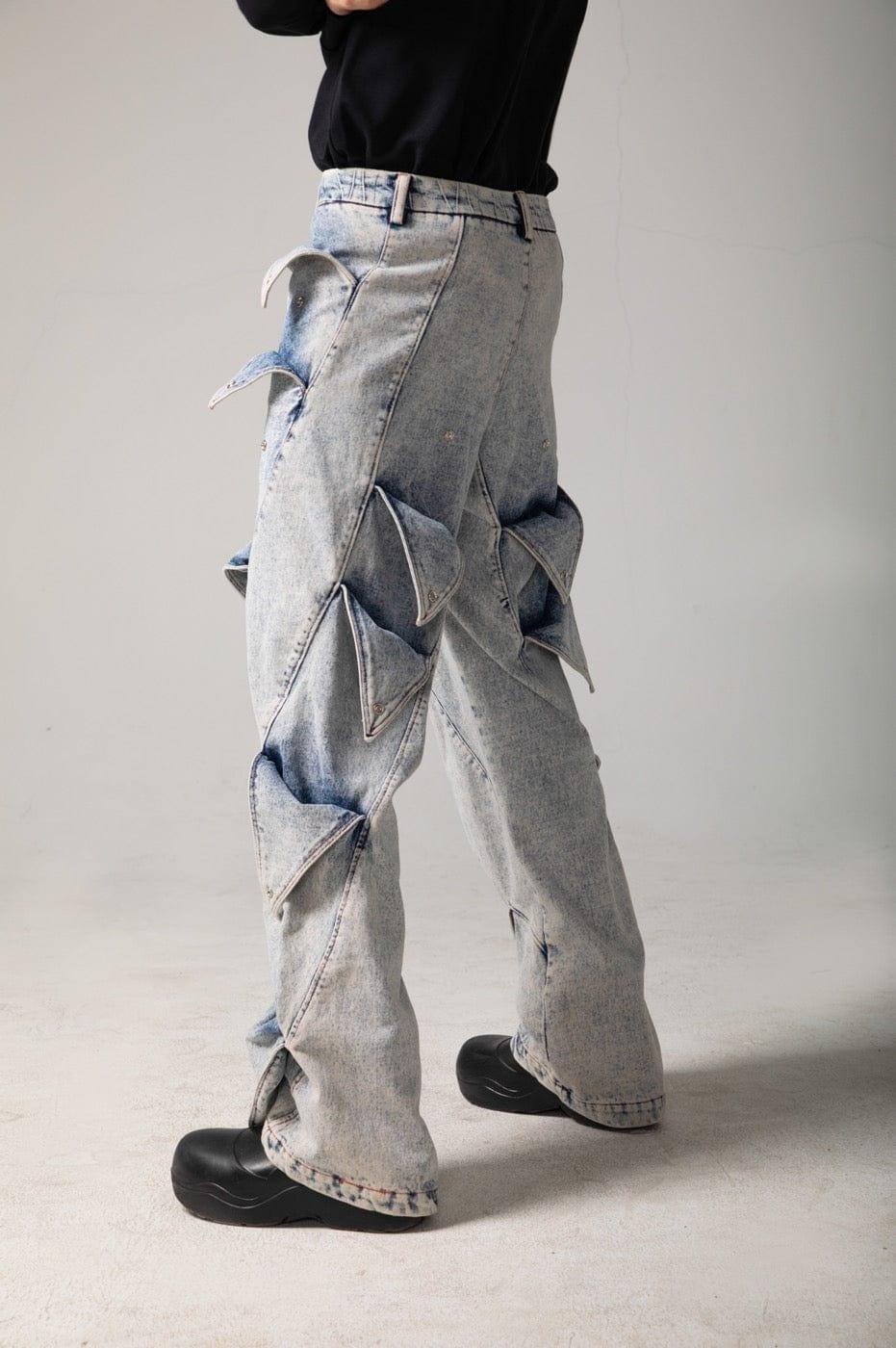 DND4DES Deconstructed Rose Petals Washed Jeans