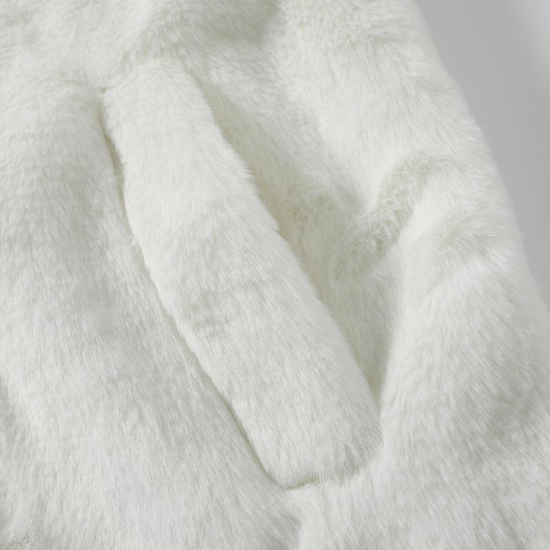 Cozy Cross Rabbit Fur Coat