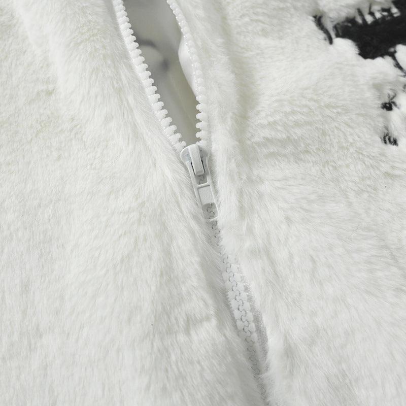 Cozy Cross Rabbit Fur Coat