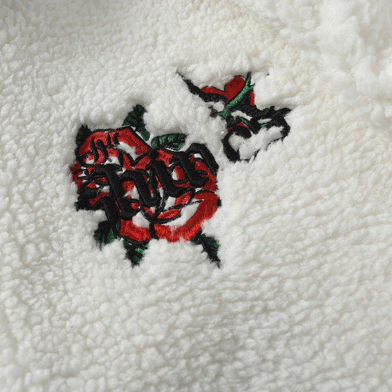 Cozy Rose Exclusive Coat | Embroidered element
