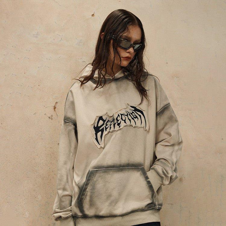 Reflection Frayed Hem Hoodie - Keystreetwear