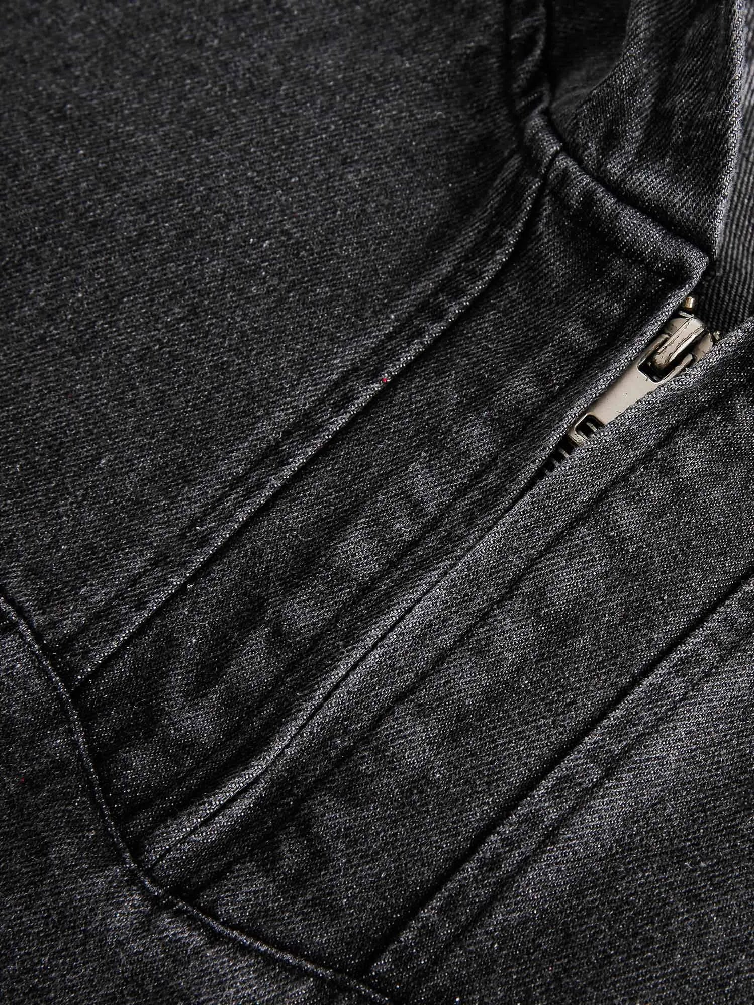 03 Denim Hoodie - Front Zip Details