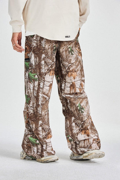 BONELESS Withered Leaves Crinkled Camo Cargo Pants - Keystreetwear