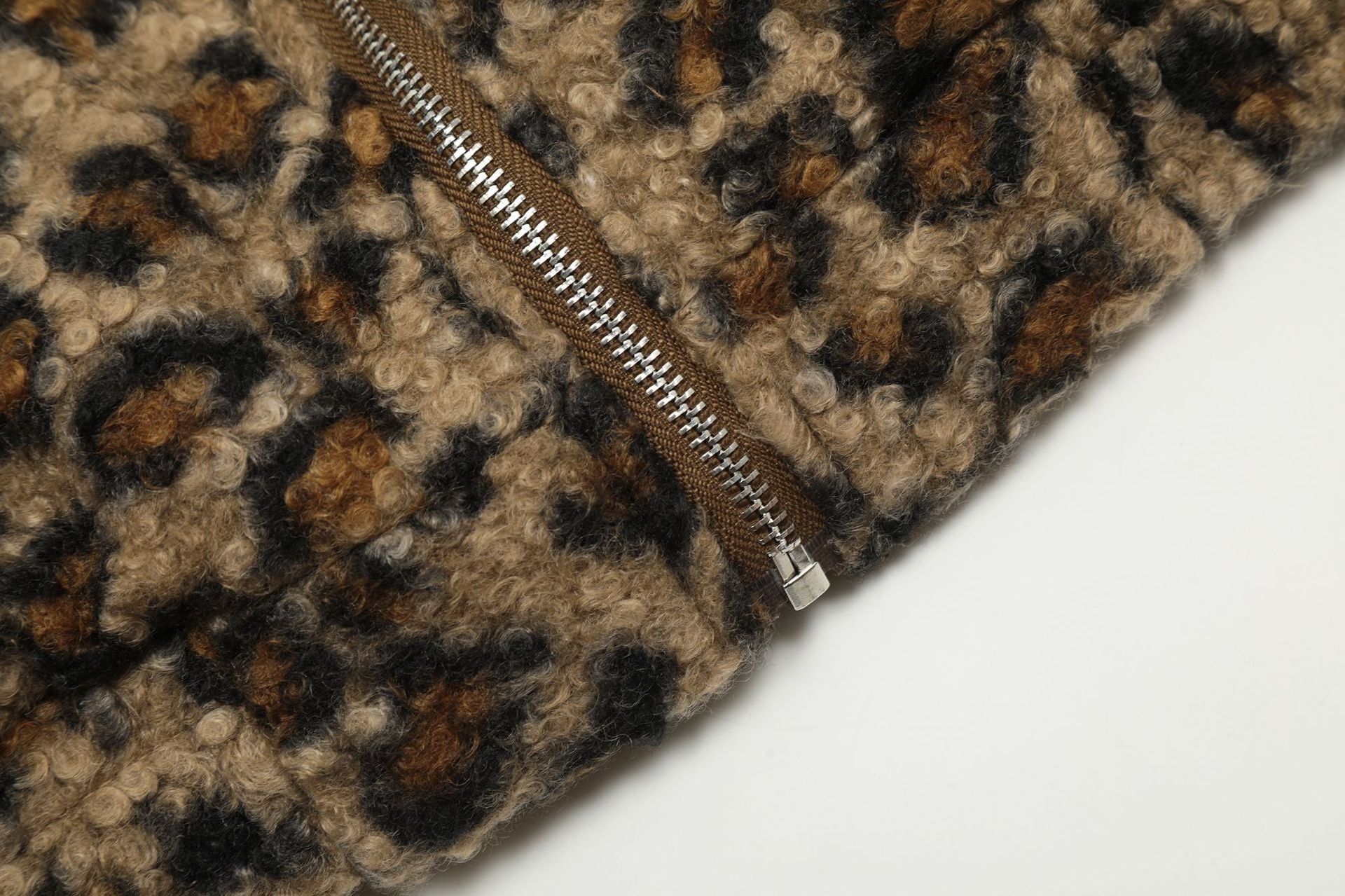 99-1 Short Leopard Print Sherpa Jacket