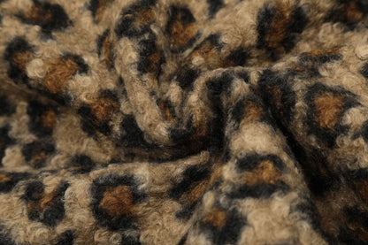 99-1 Short Leopard Print Sherpa Jacket