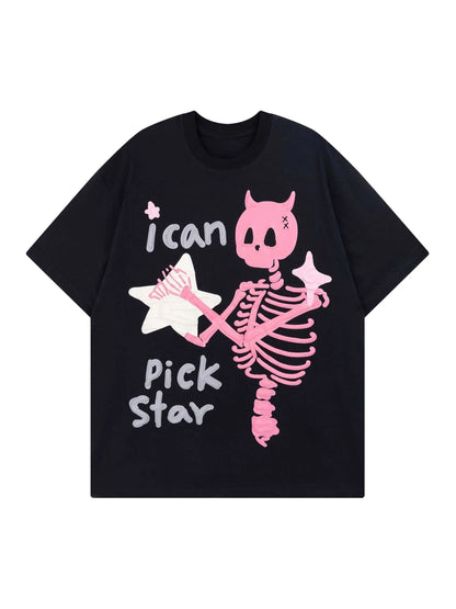 Icon Skull Letter Foam T-shirt