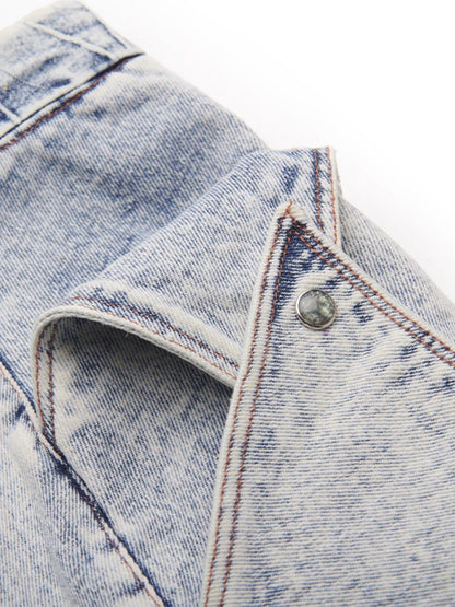 Deconstructed Rose Petals Washed Jeans | Petals Details -  Keystreetwear