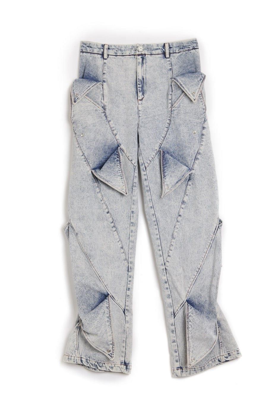 DND4DES Deconstructed Rose Petals Washed Jeans 