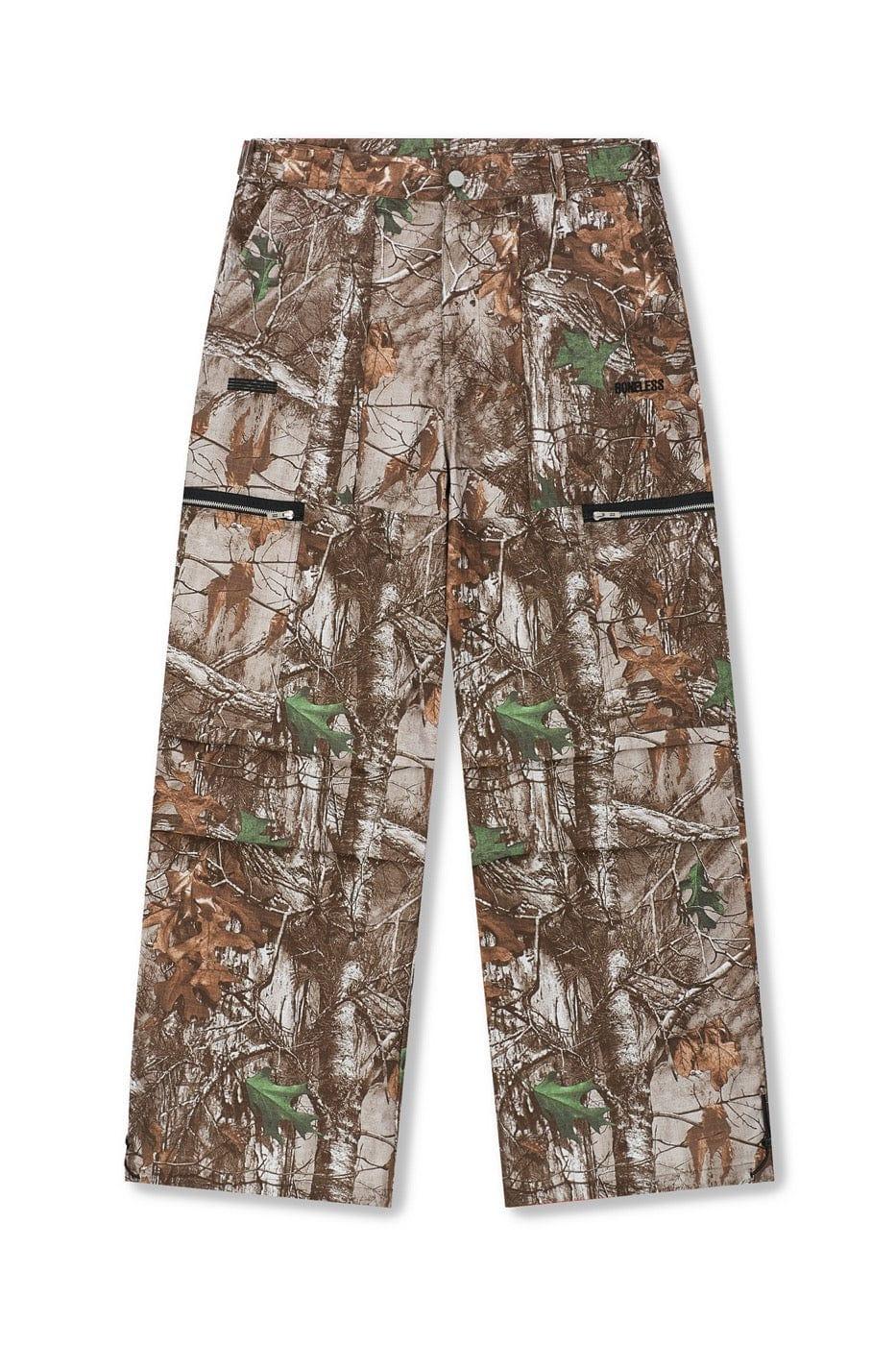 BONELESS Withered Leaves Crinkled Camo Cargo Pants - Keystreetwear