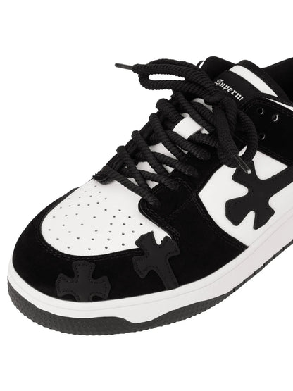 Cross Embroidered Skateboard Shoes