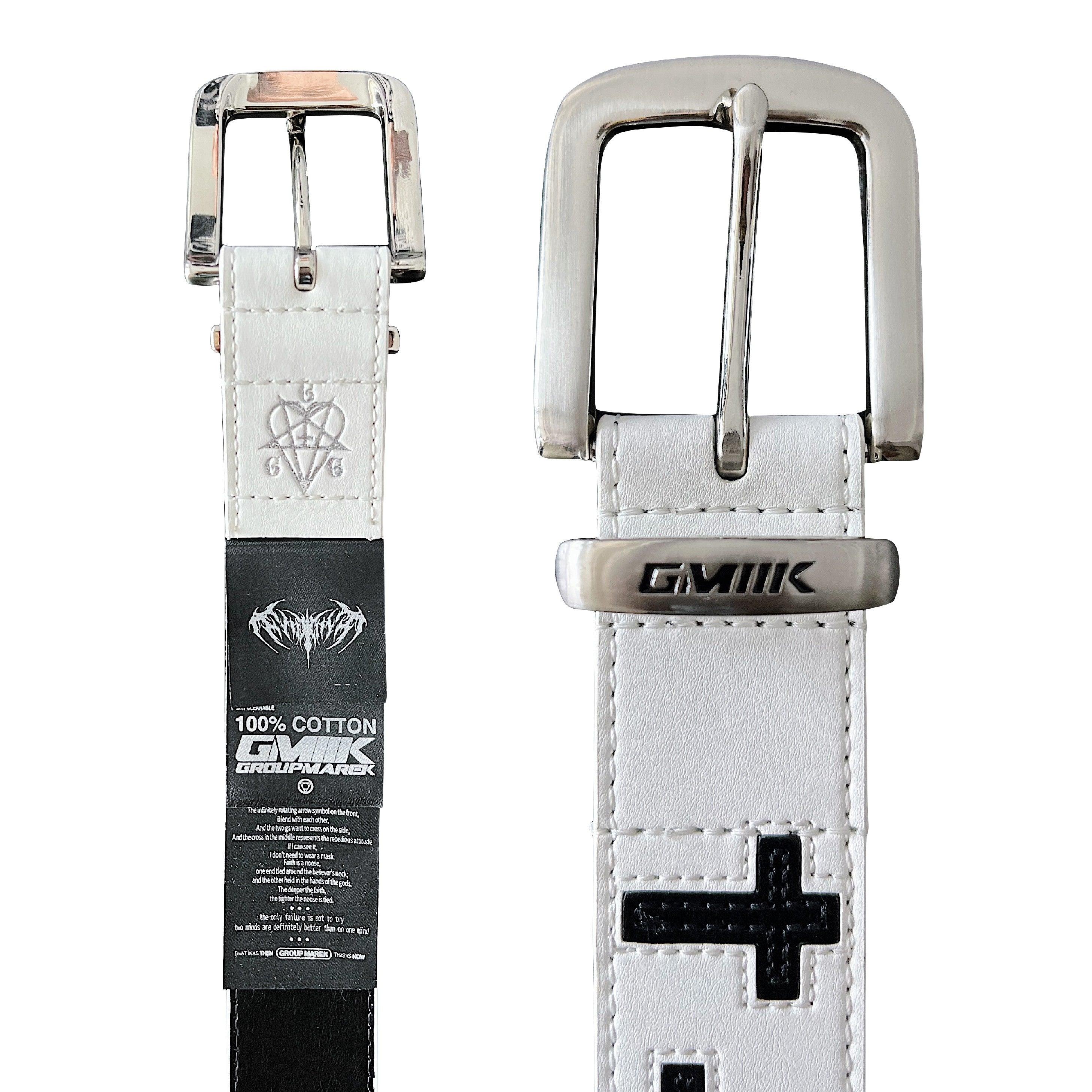 Cross Cowhide Belt Buckle Details and Label