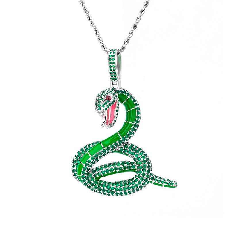 Black and Green Snake Necklace