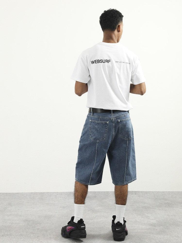 Go Five-Point Denim Jorts  Back- Keystreetwear