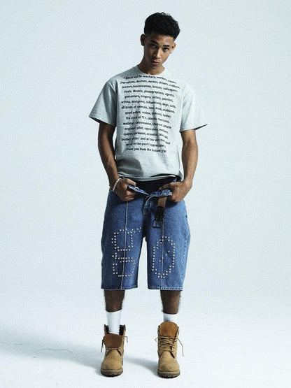 Go Five-Point Denim Jorts Front - Keystreetwear