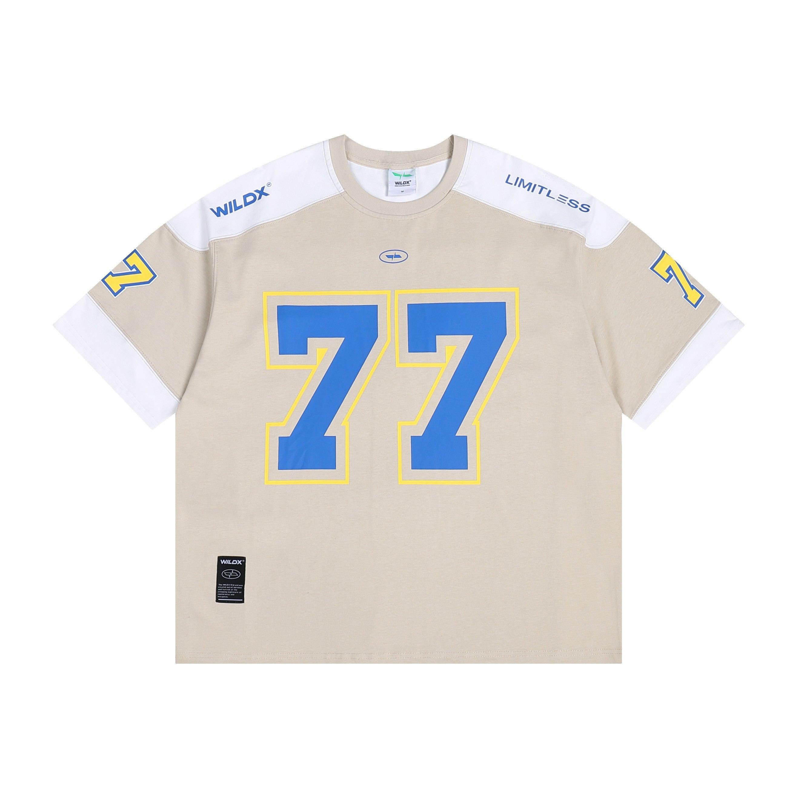 WildX 77 Hockey Jersey Shirt Khaki Blue - Keystreetwear