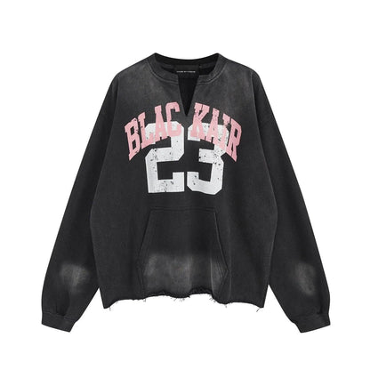 BLACKAIR Distressed Sweatshirt Black- Keystreetwear