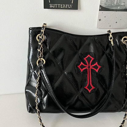 Cross Wax Leather Shoulder Bag 