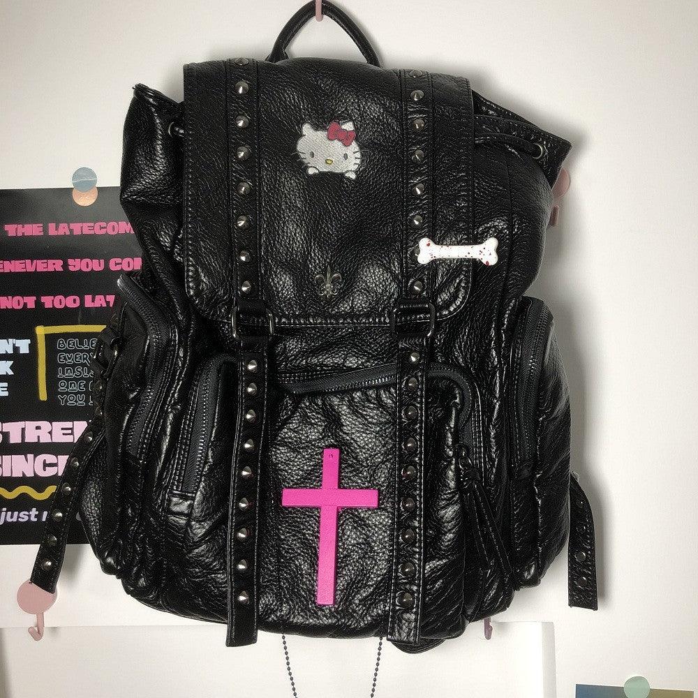 Hello Kitty Punk Leather Backpack - Keystreetwear